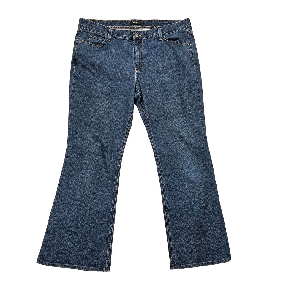 Eddie Bauer‎ Womens Jeans Classic Fit Boot Cut High Rise Stretch Blue Size 18S